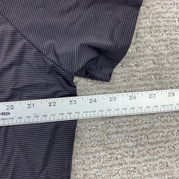 COOFANDY Polo Shirt Men Extra Large XL Gray Striped Polyamide New w Tag Wrinkled - Picture 9 of 10